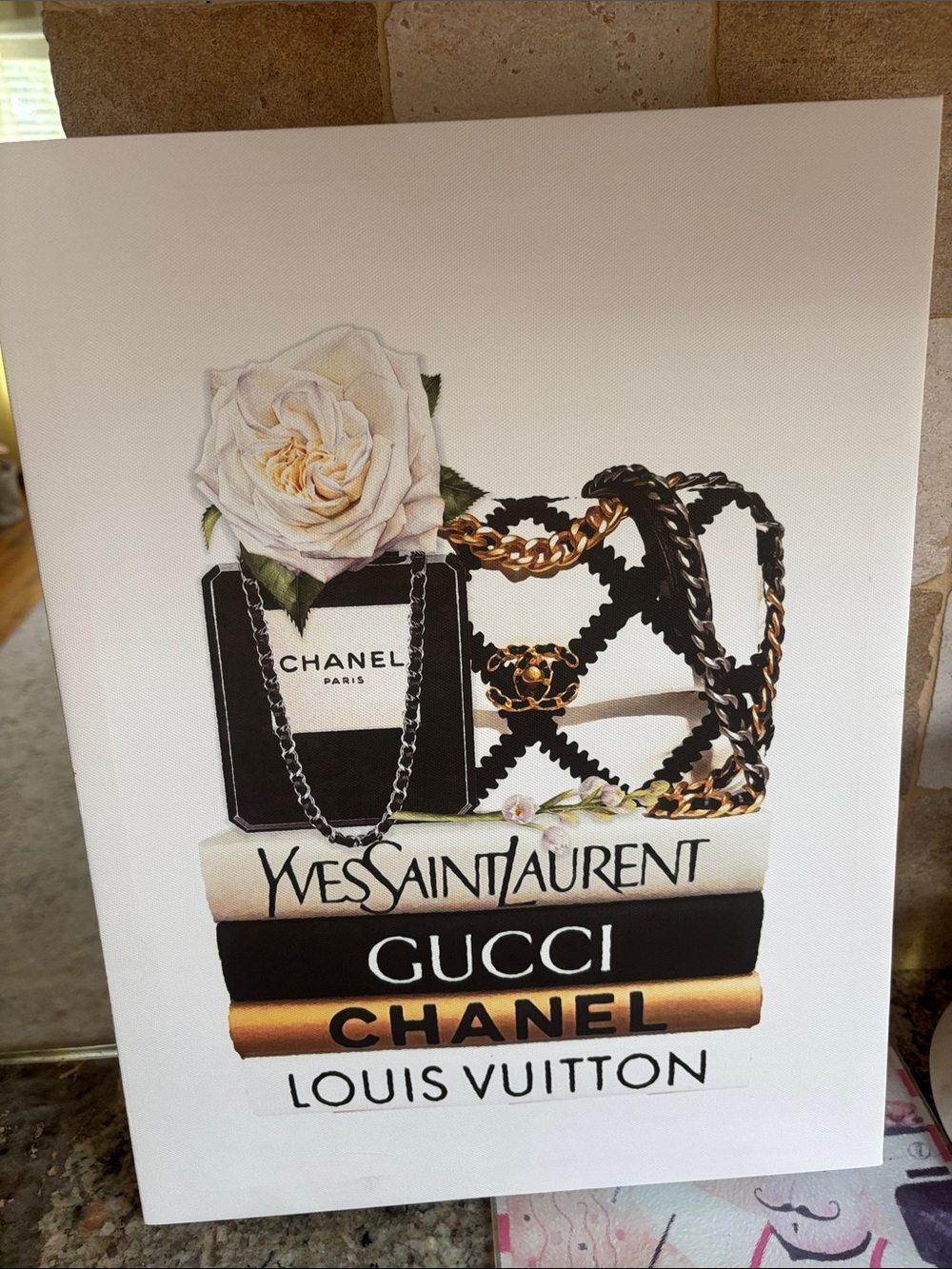 CHANEL Black & Gold Chain Shoulder Bag Artwork